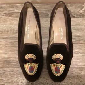 Stubbs and Wooton Brown Velvet Loafers